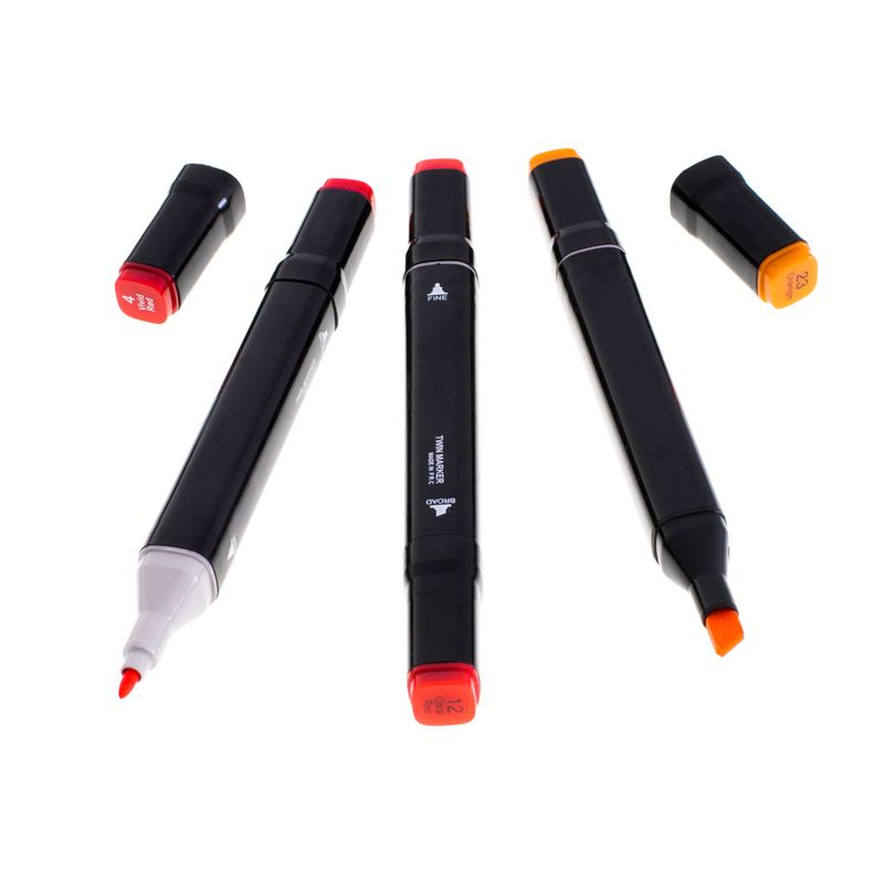 Carti si Birotica - Birotica - Instrumente de scris - Markere si carioci - Set 48 Markere cu Alcool Mercaton, 2 capete si geanta de depozitare, 15 cm, Multicolor, 14 x 11 x 17.5 cm - Infinity.ro