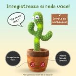 Jucarii, Copii si Bebe - Jucarii si jocuri - Jucarii & jocuri educative - Jucarii interactive - Cactus dansator, interactiv, educativ, canta, danseaza, imita, verde - Infinity.ro