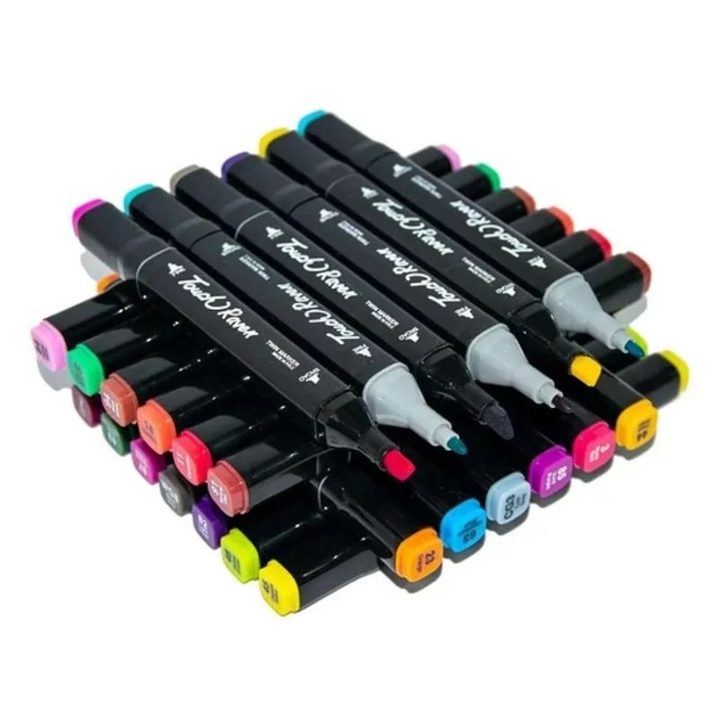 Carti si Birotica - Birotica - Instrumente de scris - Markere si carioci - Set 48 Markere cu Alcool Mercaton, 2 capete si geanta de depozitare, 15 cm, Multicolor, 14 x 11 x 17.5 cm - Infinity.ro