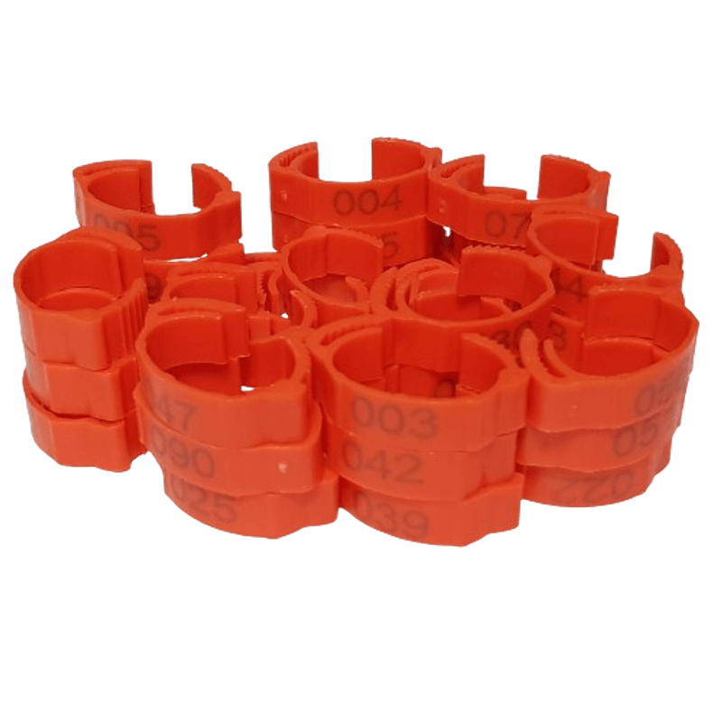 Petshop - Articole imbracaminte - Incaltaminte animale - Set 100 de inele plastic 22mm, marime mare, ajustabile si numerotate pentru picioare pasari, gaini, curci, - Infinity.ro