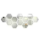 Casa si Gradina - Decoratiuni - Oglinzi - Set 12 autocolante de perete tip oglinda, DIY Acasa decorativ Hexagon, Pentru acasa Camera de zi - Infinity.ro