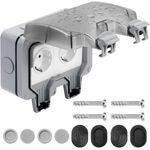 Casa si Gradina - Electrice - Prize - Priza dubla exterior, cu capac de protectie, pentru gradina/piscina/baie, IP66, Gri - Infinity.ro