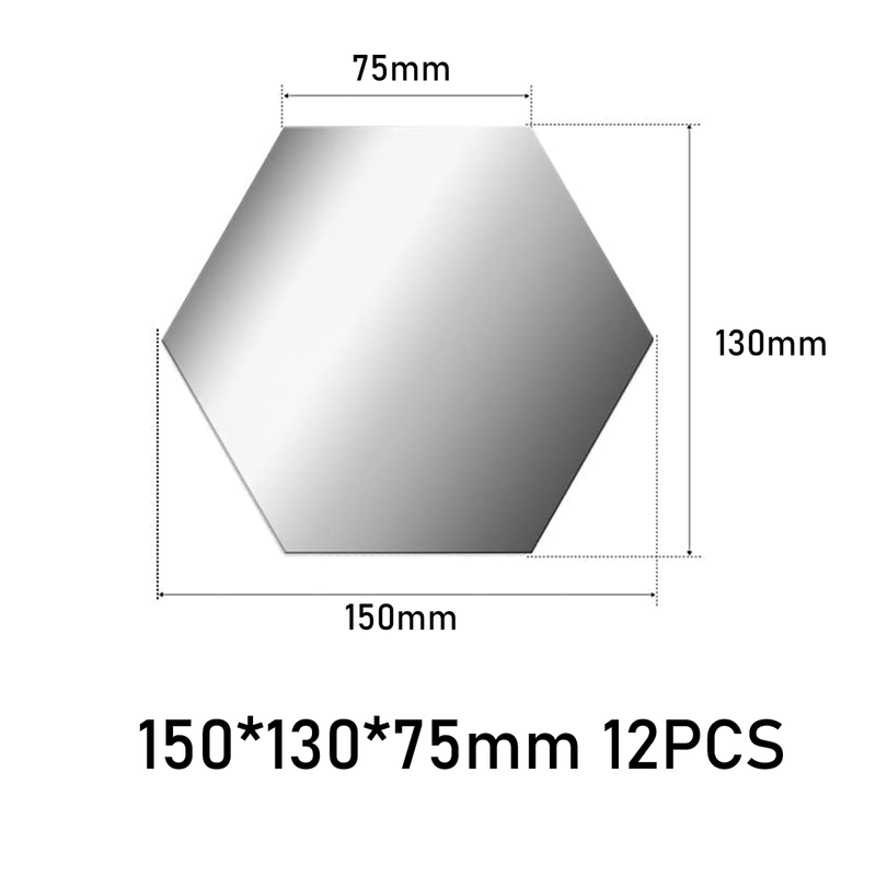 Casa si Gradina - Decoratiuni - Oglinzi - Set 12 autocolante de perete tip oglinda, DIY Acasa decorativ Hexagon, Pentru acasa Camera de zi - Infinity.ro