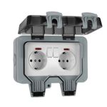 Casa si Gradina - Electrice - Prize - Priza impermeabila exterior, Rqiurpn, rezistenta la temperaturi, etansa, montare aparenta, IP66, Gri - Infinity.ro