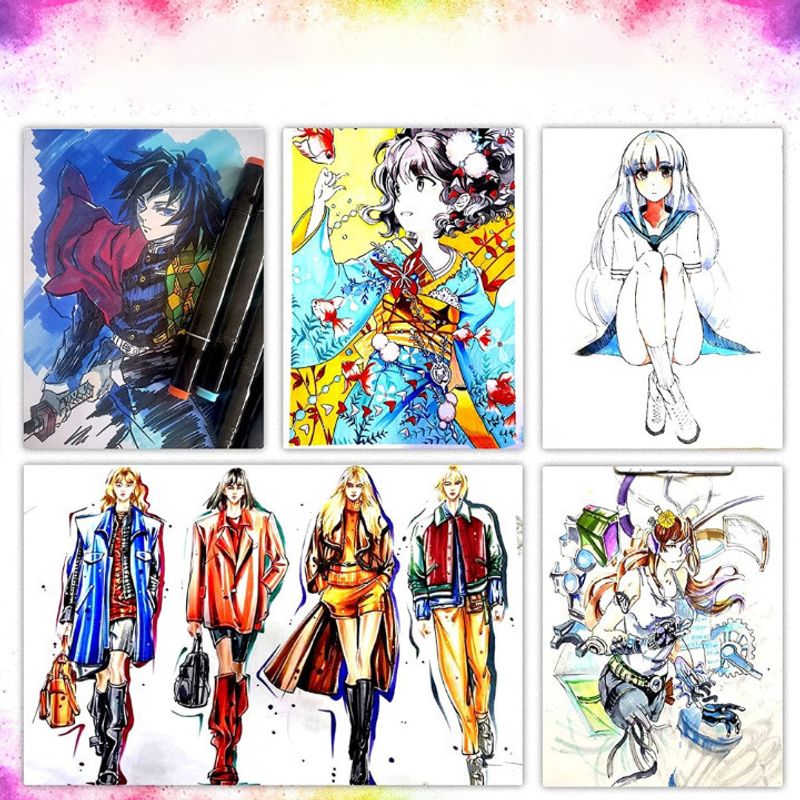 Carti si Birotica - Birotica - Instrumente de scris - Markere si carioci - Set 40 Markere, Cu 2 Varfuri Intens Colorate, Geanta De Depozitare Inclusa, Pentru Toate Tipurile - Infinity.ro