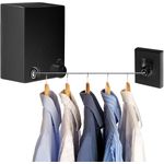 Market - Spalare si intretinere rufe - Uscatoare de rufe si accesorii - Linie de spalat pentru rufe extensibila, din otel inoxidabil, Negru - Infinity.ro