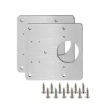 Casa si Gradina - Mobilier - Feronerie si accesorii mobila - Set 2 hinged cabinet repair plate, inox, 90 x 90 mm, Argintiu - Infinity.ro