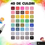 Carti si Birotica - Birotica - Instrumente de scris - Markere si carioci - Set 40 Markere, Cu 2 Varfuri Intens Colorate, Geanta De Depozitare Inclusa, Pentru Toate Tipurile - Infinity.ro