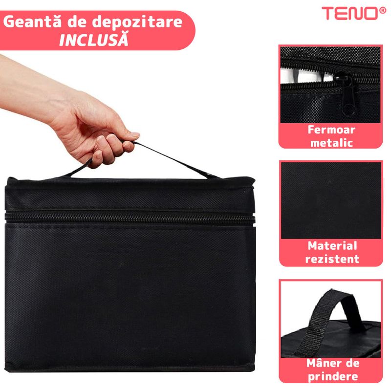 Carti si Birotica - Birotica - Instrumente de scris - Markere si carioci - Set 60 Markere Teno, geanta de depozitare inclusa, 2 tipuri de varf, pe baza de alcool, culori intense, - Infinity.ro