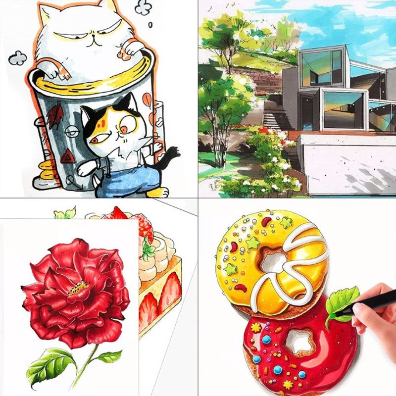 Carti si Birotica - Birotica - Instrumente de scris - Markere si carioci - Set 48Markere Eliandeco , Cu 2 Varfuri Intens Colorate, Geanta De Depozitare Inclusa, Pentru Toate Tipurile - Infinity.ro