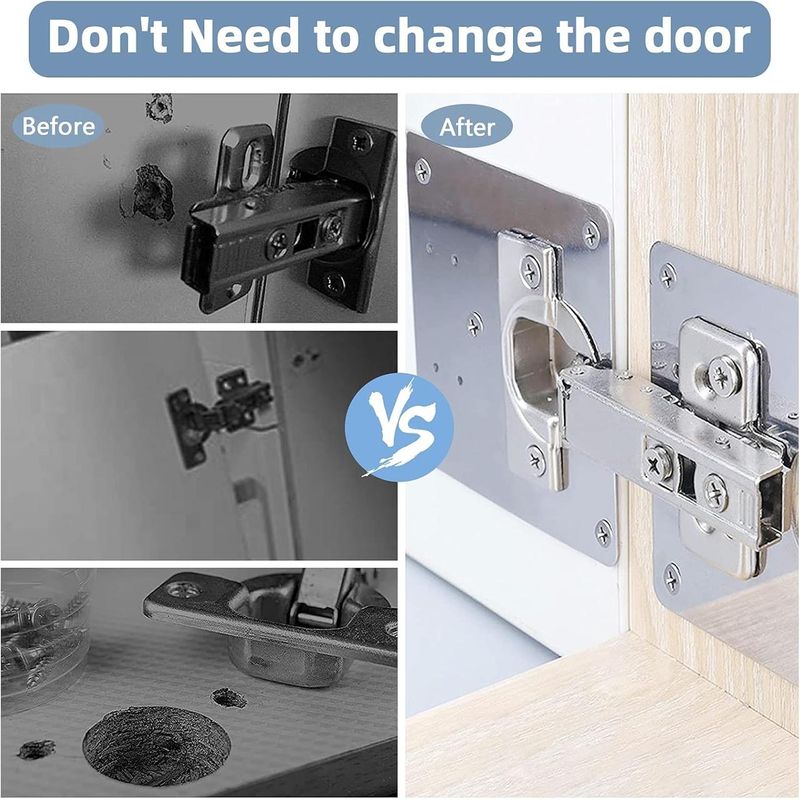 Casa si Gradina - Mobilier - Feronerie si accesorii mobila - Set 2 hinged cabinet repair plate, inox, 90 x 90 mm, Argintiu - Infinity.ro