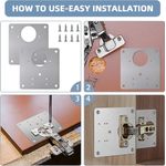 Casa si Gradina - Mobilier - Feronerie si accesorii mobila - Set 2 hinged cabinet repair plate, inox, 90 x 90 mm, Argintiu - Infinity.ro