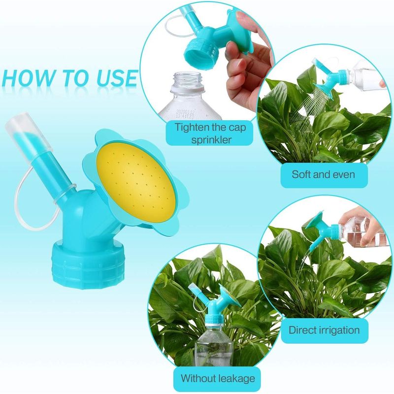 Casa si Gradina - Gradinarit si plante - Instalatii si accesorii pentru irigatii - Aparate pentru stropit gradina - Set 4 capace stropitoare, Plastic, Forma floare, Albastru/Galben - Infinity.ro