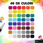 Carti si Birotica - Birotica - Instrumente de scris - Markere si carioci - Set 48Markere Eliandeco , Cu 2 Varfuri Intens Colorate, Geanta De Depozitare Inclusa, Pentru Toate Tipurile - Infinity.ro