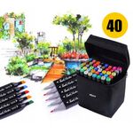 Carti si Birotica - Birotica - Instrumente de scris - Markere si carioci - Set 40 Markere, cu 2 Capete - Subtire/Gros, 1-6 mm, Gentuta Depozitare, Multicolore - Infinity.ro