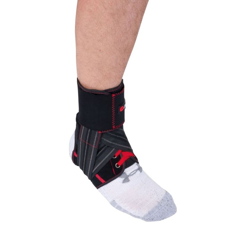 Ingrijire personala si Cosmetice - Sanatate si wellness - Aparate medicale - Suporturi ortopedice si orteze - Orteza Glezna Pure 2 Improve Deluxe, Marimea M, Negru cu Rosu, Compresie Reglabila cu Velcro - Infinity.ro