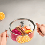 Casa si Gradina - Bucatarie si vesela - Vase pentru gatit - Oale si cratite - Oala din sticla termorezistenta, pentru plita pe gaz si electrica, capacitate 1,6L culoare manere Transparent  ABYZ - Infinity.ro