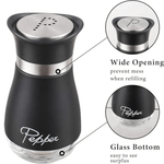 Casa si Gradina - Bucatarie si vesela - Ustensile bucatarie - Rasnite si dozatoare condimente - Set 2 Solnite Sare si Piper cu Suport Elegant din Inox Culoare Negru ABYZ accesorii Practice si Moderne pentru Bucatarie - Infinity.ro