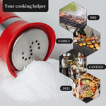 Casa si Gradina - Bucatarie si vesela - Ustensile bucatarie - Rasnite si dozatoare condimente - Set 2 Solnite Sare si Piper cu Suport Elegant din Inox, Culoare Rosu ABYZ accesorii Practice si Moderne pentru Bucatarie - Infinity.ro