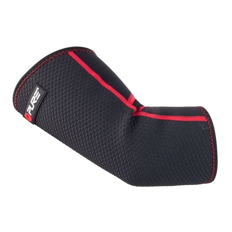 Ingrijire personala si Cosmetice - Sanatate si wellness - Aparate medicale - Suporturi ortopedice si orteze - Orteza pentru Cot din Neopren Pure 2 Improve, Marimea XL, Negru cu Cusaturi Rosii - Infinity.ro