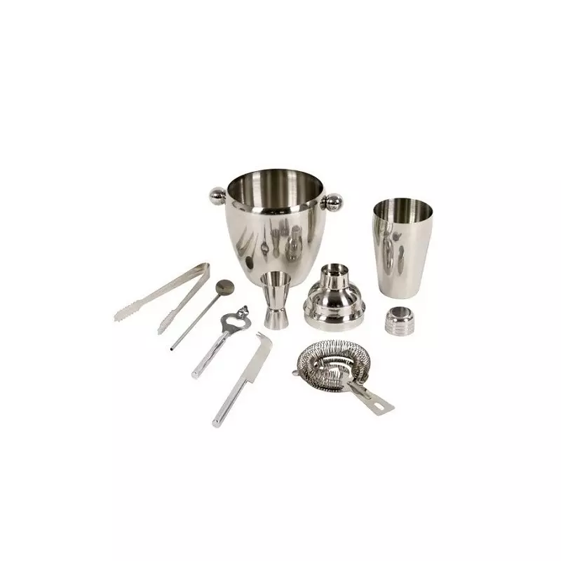 Casa si Gradina - Bucatarie si vesela - Accesorii bar - Shakere - Set pentru cocktail si bauturi, inox, 8 piese, argintiu, Gonga® - Infinity.ro
