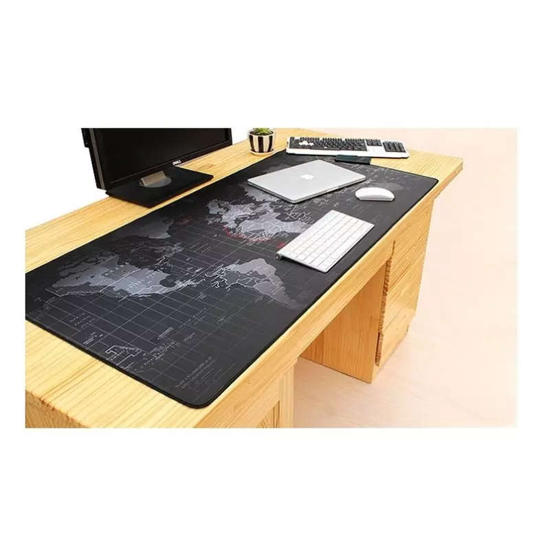 PC, gaming si accesorii - Periferice PC - Mousepad - Mouse pad cu model harta lumii, Gonga® Negru 90 x 40 cm - Infinity.ro