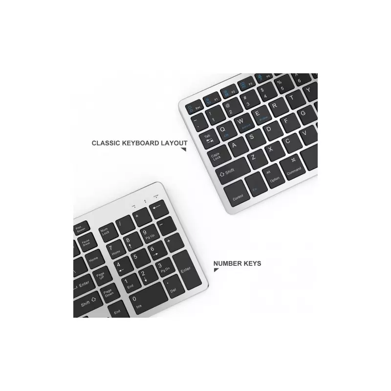 PC, gaming si accesorii - Periferice PC - Tastaturi - Tastatura universala ultrasubtire, BK348, Gonga® Negru/Argintiu - Infinity.ro