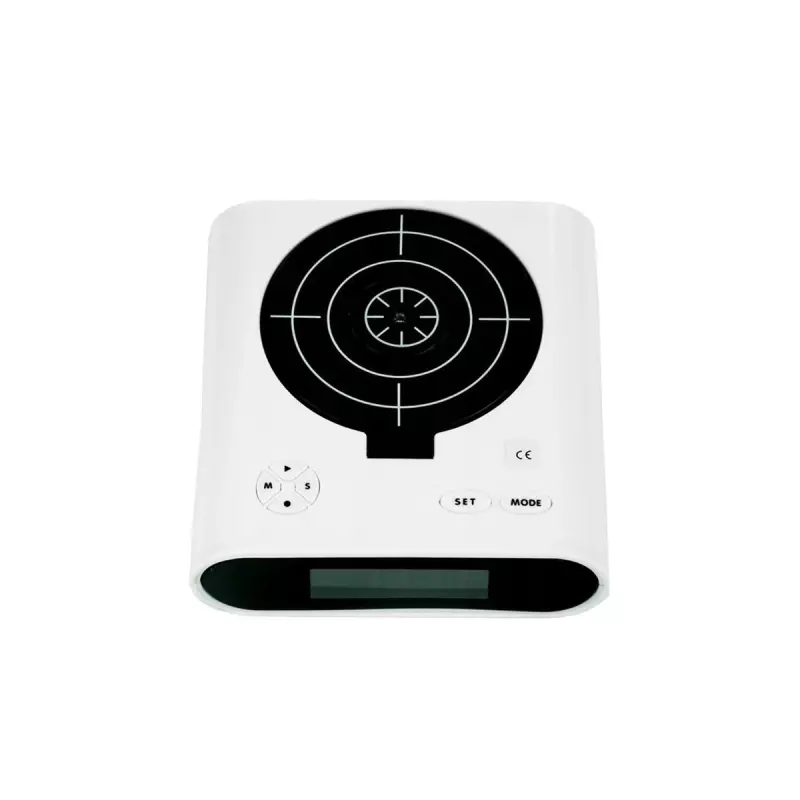Casa si Gradina - Decoratiuni - Ceasuri - Ceas desteptator cu oprire alarma cu pistol infrarosu, afisaj LCD, Gonga® Alb - Infinity.ro