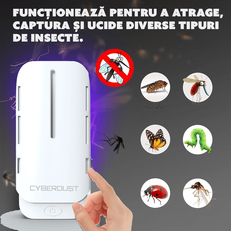 Casa si Gradina - Gradinarit si plante - Intretinere gradina - Articole daunatori gradina - Capcana electrica anti-insecte CYBERDUST, Eco-friendly, Lumina UV, Elimina Musculitele de Otet, Fructe - Infinity.ro