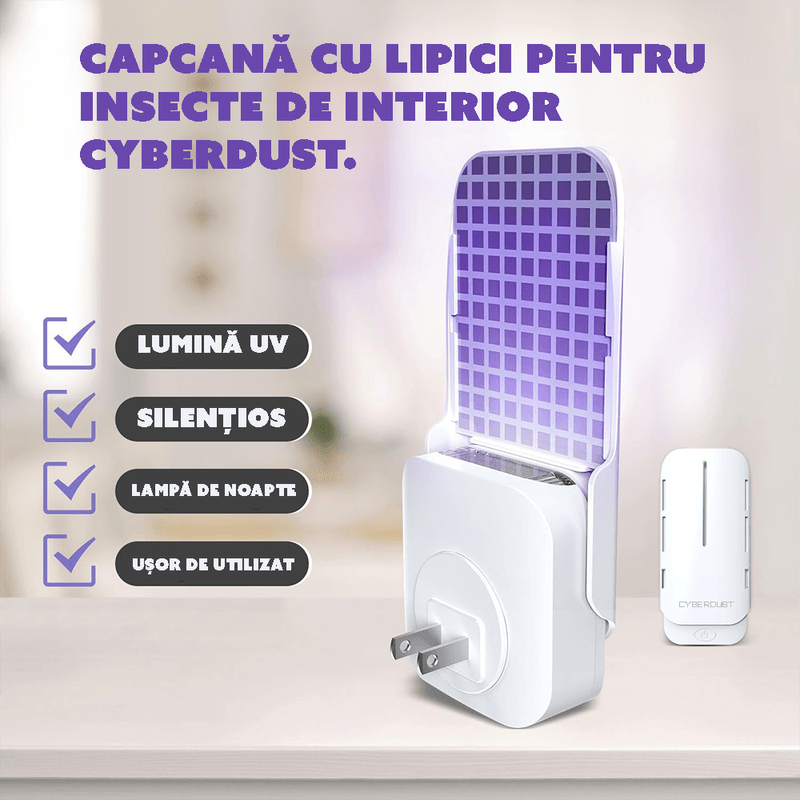Casa si Gradina - Gradinarit si plante - Intretinere gradina - Articole daunatori gradina - Capcana electrica anti-insecte CYBERDUST, Eco-friendly, Lumina UV, Elimina Musculitele de Otet, Fructe - Infinity.ro