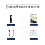 TV, Audio-Video si Foto - Portabile audio - Reportofoane - Reportofon Digital Q55 32GB CLC SmartGear, stereo 360°, DSP, activare vocala, text, MP3, OTG, 30H, ideal cursuri - Infinity.ro