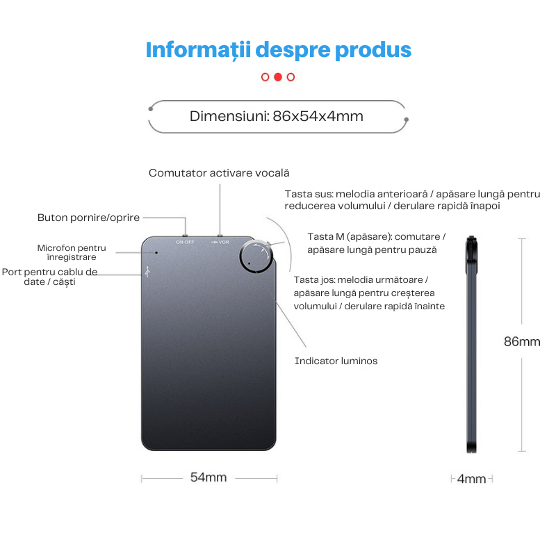 Laptop, Telefoane si Tablete - Wearables si gadgeturi - Gadgeturi - Dispozitive spionaj - Reportofon Spion K2 CLC SmartGear 8GB, activare vocala, 96H, MP3/WAV, DSP, 750mAh, discret, card, ideal business/notite - Infinity.ro