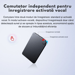 Laptop, Telefoane si Tablete - Wearables si gadgeturi - Gadgeturi - Dispozitive spionaj - Reportofon Spion K2 CLC SmartGear 8GB, activare vocala, 96H, MP3/WAV, DSP, 750mAh, discret, card, ideal business/notite - Infinity.ro