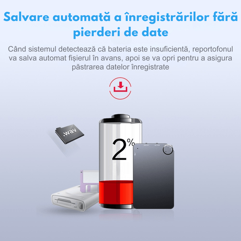 Laptop, Telefoane si Tablete - Wearables si gadgeturi - Gadgeturi - Dispozitive spionaj - Reportofon Spion K2 CLC SmartGear 16GB, Activare vocala, 192H, MP3/WAV, DSP, 750mAh, discret, card, ideal business - Infinity.ro