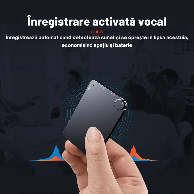Laptop, Telefoane si Tablete - Wearables si gadgeturi - Gadgeturi - Dispozitive spionaj - Reportofon Spion K2 CLC SmartGear 16GB, Activare vocala, 192H, MP3/WAV, DSP, 750mAh, discret, card, ideal business - Infinity.ro
