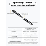 Laptop, Telefoane si Tablete - Wearables si gadgeturi - Gadgeturi - Dispozitive spionaj - Reportofon Spion Pix Q91 CLC SmartGear 16GB, activare vocala, 192H, MP3, USB, 15H, antifon, ideal sedinte/cursuri - Infinity.ro