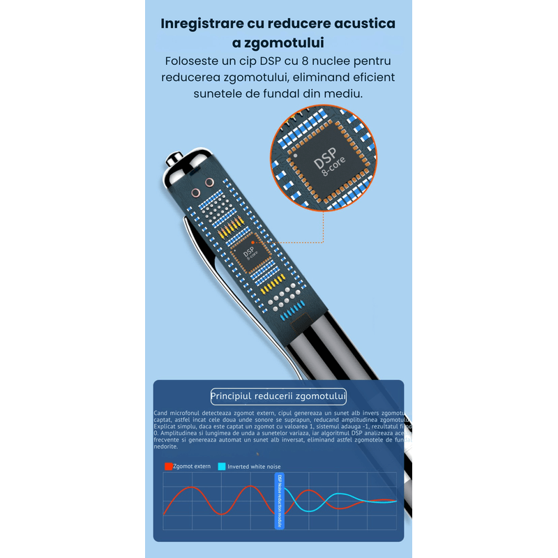 Laptop, Telefoane si Tablete - Wearables si gadgeturi - Gadgeturi - Dispozitive spionaj - Reportofon Spion Pix Q91 CLC SmartGear 16GB, activare vocala, 192H, MP3, USB, 15H, antifon, ideal sedinte/cursuri - Infinity.ro
