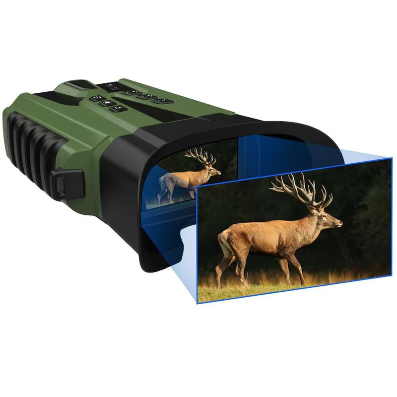 TV, Audio-Video si Foto - Optica, astronomie si metrologie - Optica si astronomie - Binocluri & lunete - Binoclu Digital CLC SmartGear Verde, Night Vision, 15MP, 2.5K, Zoom 4X+8X, LCD 3", IR 7 trepte, 128GB, 5200mAh, USB-C - Infinity.ro