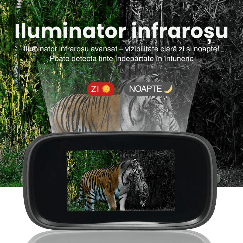 TV, Audio-Video si Foto - Optica, astronomie si metrologie - Optica si astronomie - Binocluri & lunete - Binoclu Digital CLC SmartGear 2.5K UHD, 40MP, Zoom 10X+8X, IR 850nm, 300m, LCD 3", 32GB, 2500mAh, vanatoare, camping - Infinity.ro