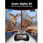 TV, Audio-Video si Foto - Optica, astronomie si metrologie - Optica si astronomie - Binocluri & lunete - Binoclu Digital CLC SmartGear Verde, Night Vision, 15MP, 2.5K, Zoom 4X+8X, LCD 3", IR 7 trepte, 128GB, 5200mAh, USB-C - Infinity.ro