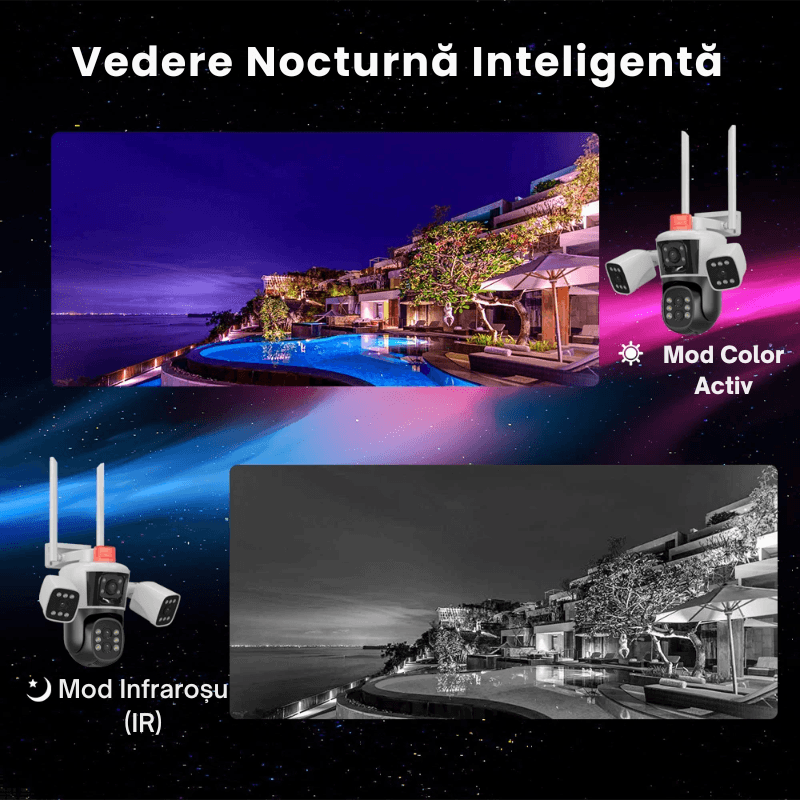 Casa si Gradina - Electrice - Smart Home - Camere de supraveghere - Camera Supraveghere 8K 16MP Zoom 10X CLC SmartGear, Auto-Tracking, Nocturna Color, WiFi, Audio, IP66, SD+Cloud - Infinity.ro