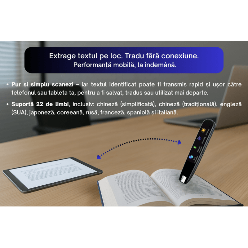 Laptop, Telefoane si Tablete - Wearables si gadgeturi - Gadgeturi - Accesorii SMART - Traducator CLC SmartGear 2in1: vocal/text, 112 limbi, ecran touch, WiFi, BT, offline, OCR, MP3, reportofon, calatorii - Infinity.ro