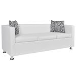 Casa si Gradina - Mobilier - Canapele si coltare - Canapele - Canapea cu 3 locuri, piele artificiala, alb - Infinity.ro