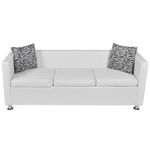 Casa si Gradina - Mobilier - Canapele si coltare - Canapele - Canapea cu 3 locuri, piele artificiala, alb - Infinity.ro