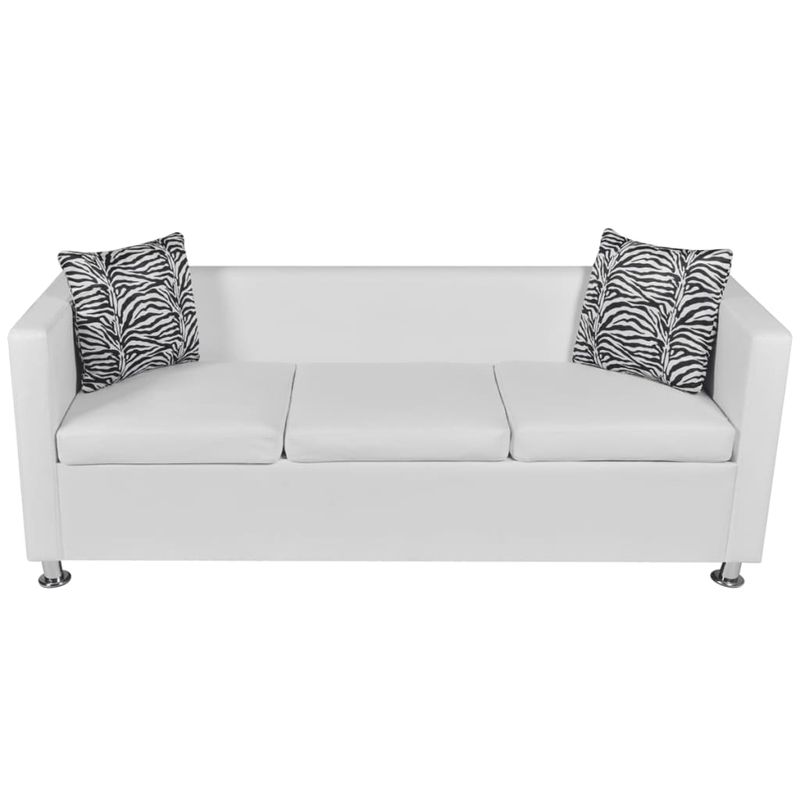Casa si Gradina - Mobilier - Canapele si coltare - Canapele - Canapea cu 3 locuri, piele artificiala, alb - Infinity.ro