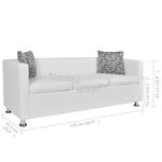 Casa si Gradina - Mobilier - Canapele si coltare - Canapele - Canapea cu 3 locuri, piele artificiala, alb - Infinity.ro