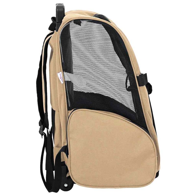 Petshop - Accesorii petshop - Culcusuri si custi - Genti si articole transport - Carucior pentru animale de companie 3 in 1, design nisipos, 48x32x57 cm, material Oxford - Infinity.ro
