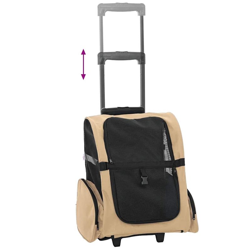 Petshop - Accesorii petshop - Culcusuri si custi - Genti si articole transport - Carucior pentru animale de companie 3 in 1, design nisipos, 48x32x57 cm, material Oxford - Infinity.ro