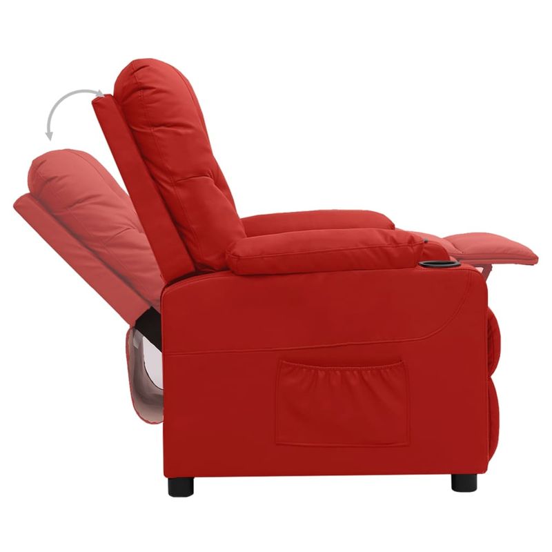 Casa si Gradina - Mobilier - Scaune si fotolii - Fotolii - Fotoliu cu ridicare pe verticala, rosu vin, piele ecologica - Infinity.ro