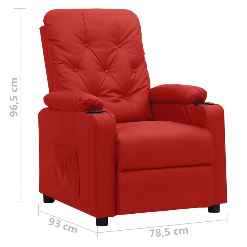 Casa si Gradina - Mobilier - Scaune si fotolii - Fotolii - Fotoliu cu ridicare pe verticala, rosu vin, piele ecologica - Infinity.ro